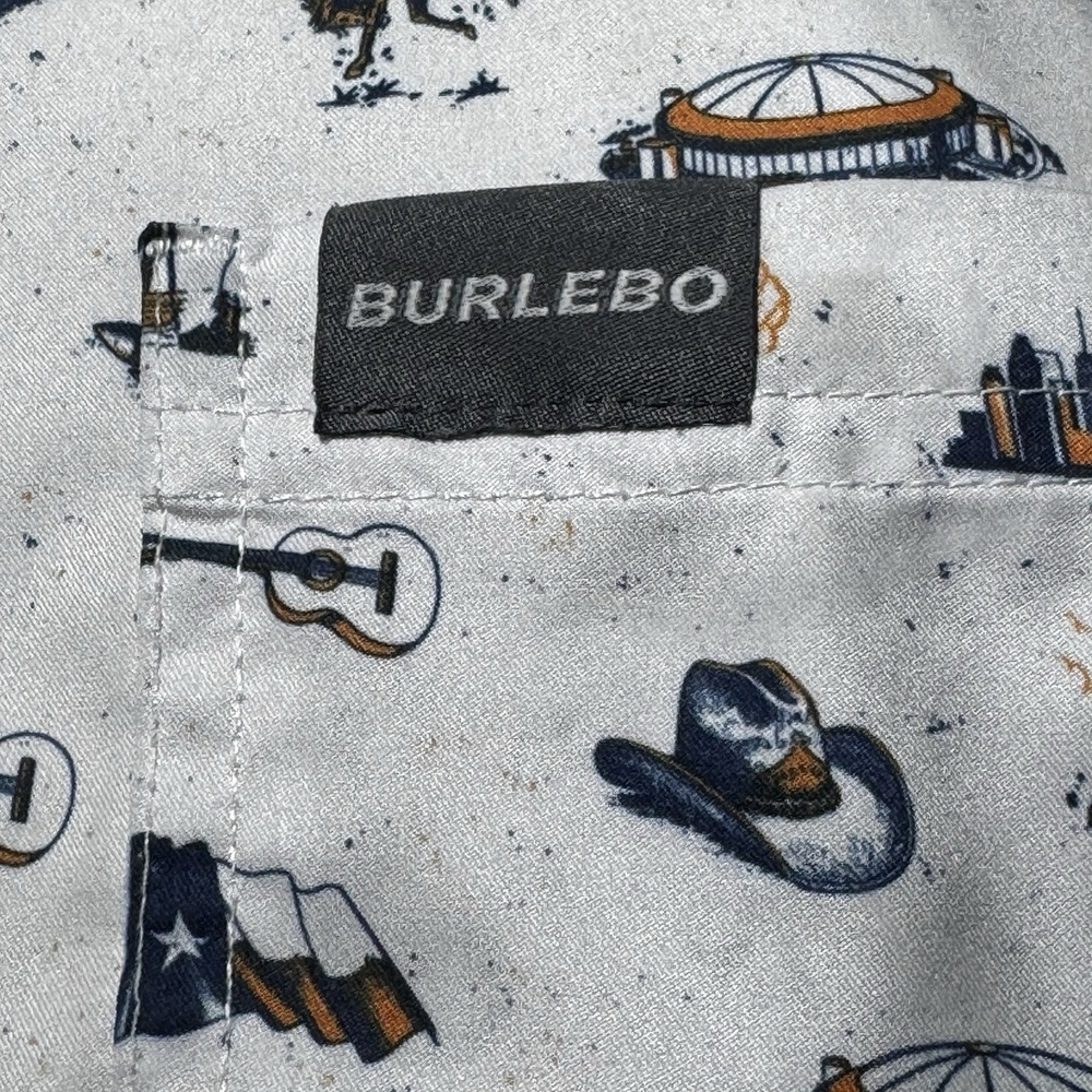 Burlebo Western Rodeo Print Button Up Shirt Mens Small Cowboy - Picture 3 of 5